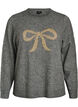 Gebreide jumper met glitterstrik, Grijs, Packshot image number 0