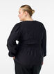 Blouse met smock en lange mouwen, Zwart, Model image number 2