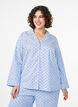 Seersucker-pyjamahemd met lange mouwen, Blauw, Model image number 0