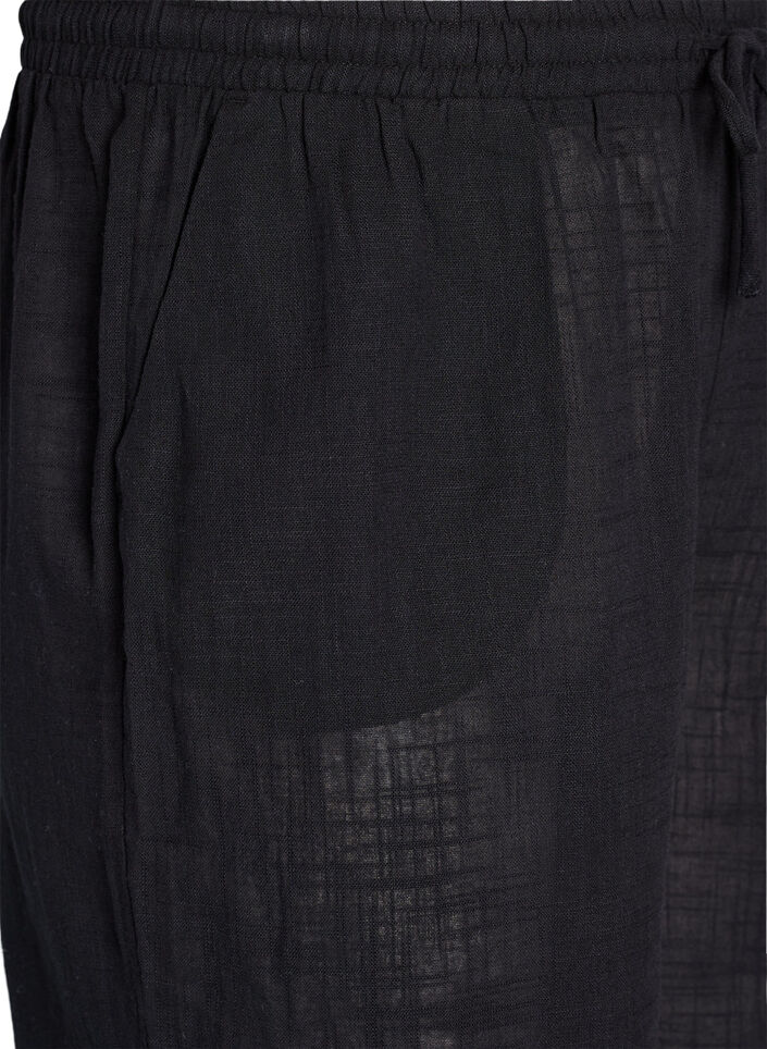 Broek met rechte pijpen en een hoge taille, Zwart, Packshot image number 2