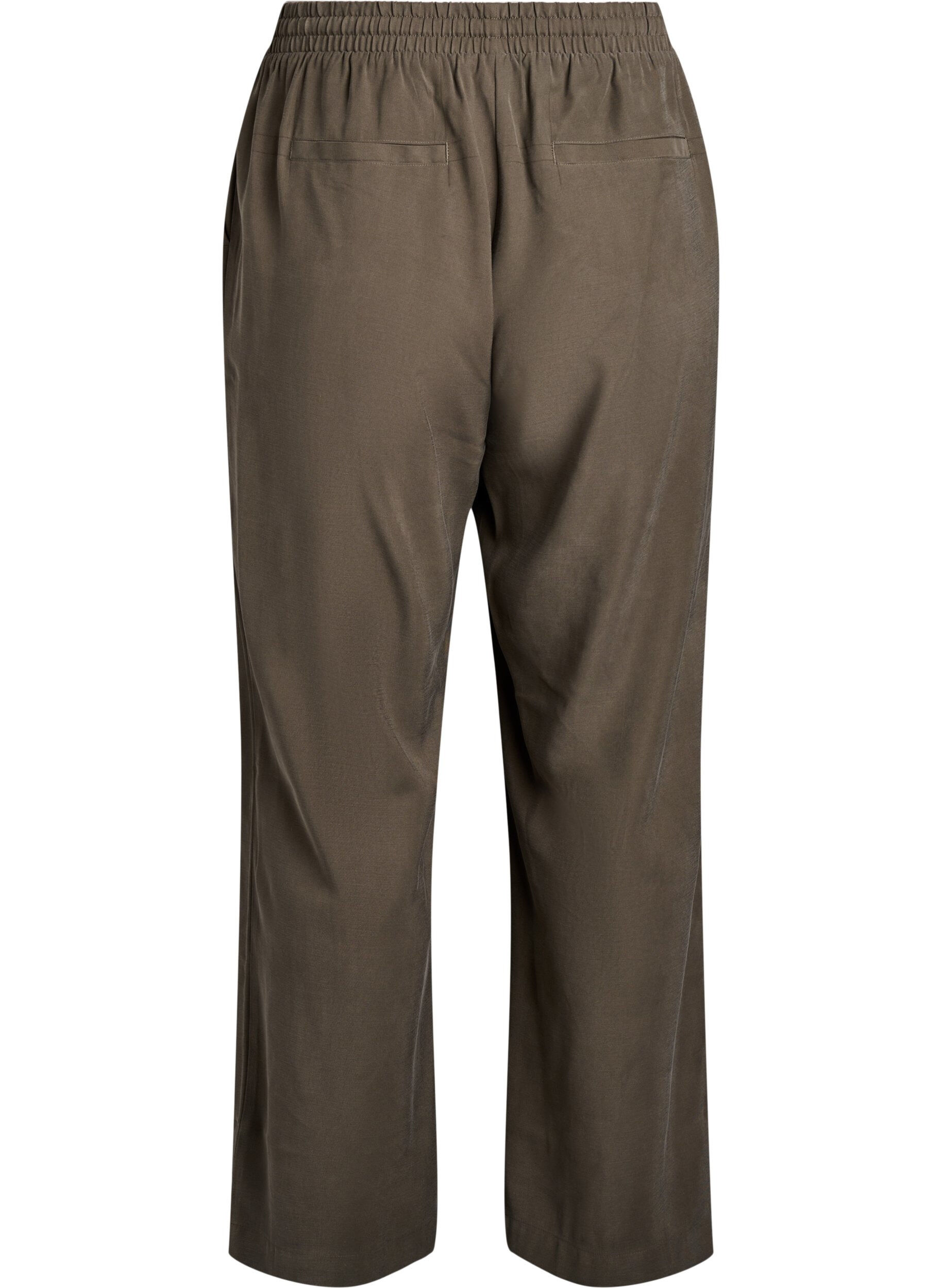 ZizziFLASH - Viscose broek met elastische tailleband, Groen, Packshot image number 1