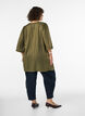 Glanzende tuniek met V-hals en 3/4 mouwen, Groen, Model image number 2