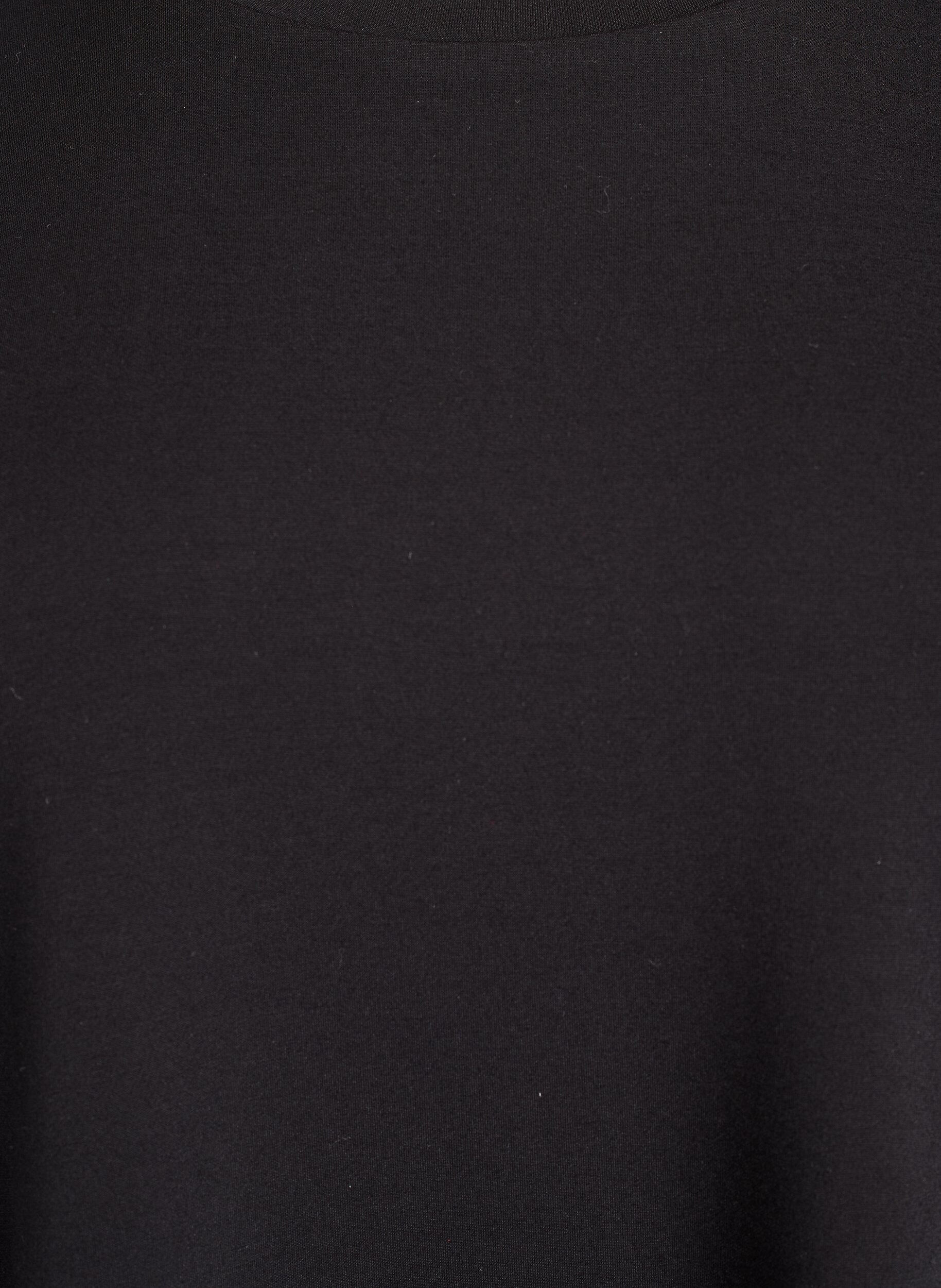 ZizziKorte loose-fit T-shirt in modalblend, Zwart, Packshot image number 2
