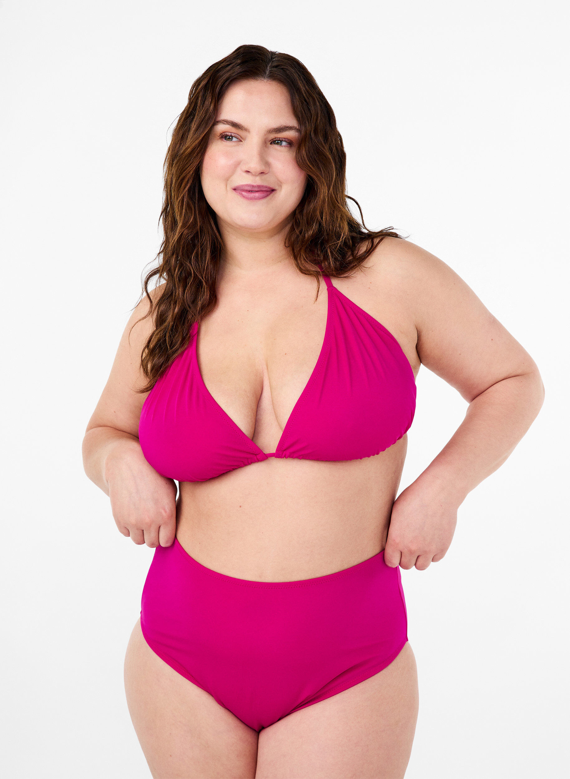 Bikinibroekjes met hoge taille, Roze, Model