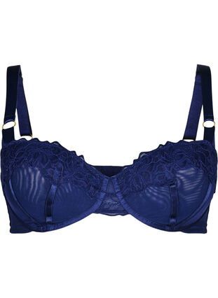 ZizziBalconette-bh met kant en satijnen lint, Ocean Cavern, Packshot image number 0