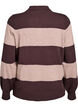 Strik blouse met kraag, Bruin, Packshot image number 1
