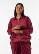Zachte velours cardigan met rits en hoge kraag, Rood, Model image number 0