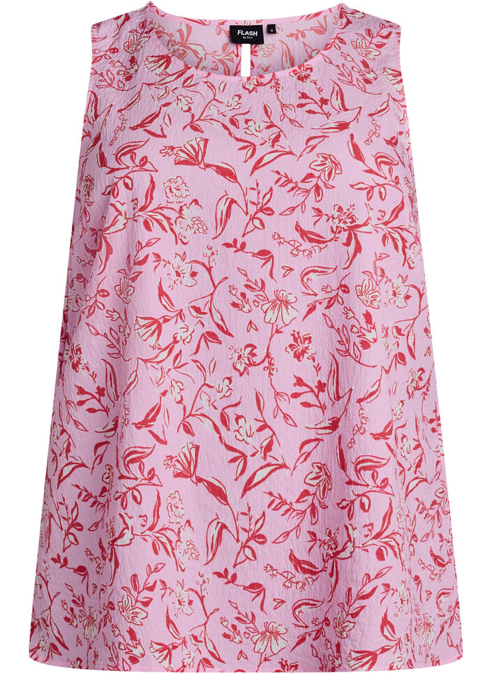 FLASH - Mouwloze top met textuur, Rood, Packshot image number 0