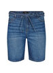 Strakke pasvorm denim shorts met strikriem, Blauw, Packshot image number 0