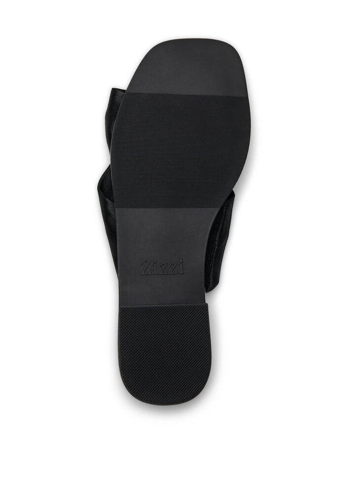 Wide fit - Slip-in met gekruiste satijnen bandjes, Black, Packshot