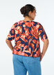Viscose blouse met bloemenprint en korte mouwen, Blauw, Model image number 2