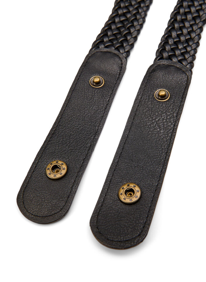 Gevlochten elastische riem, Zwart, Packshot image number 1