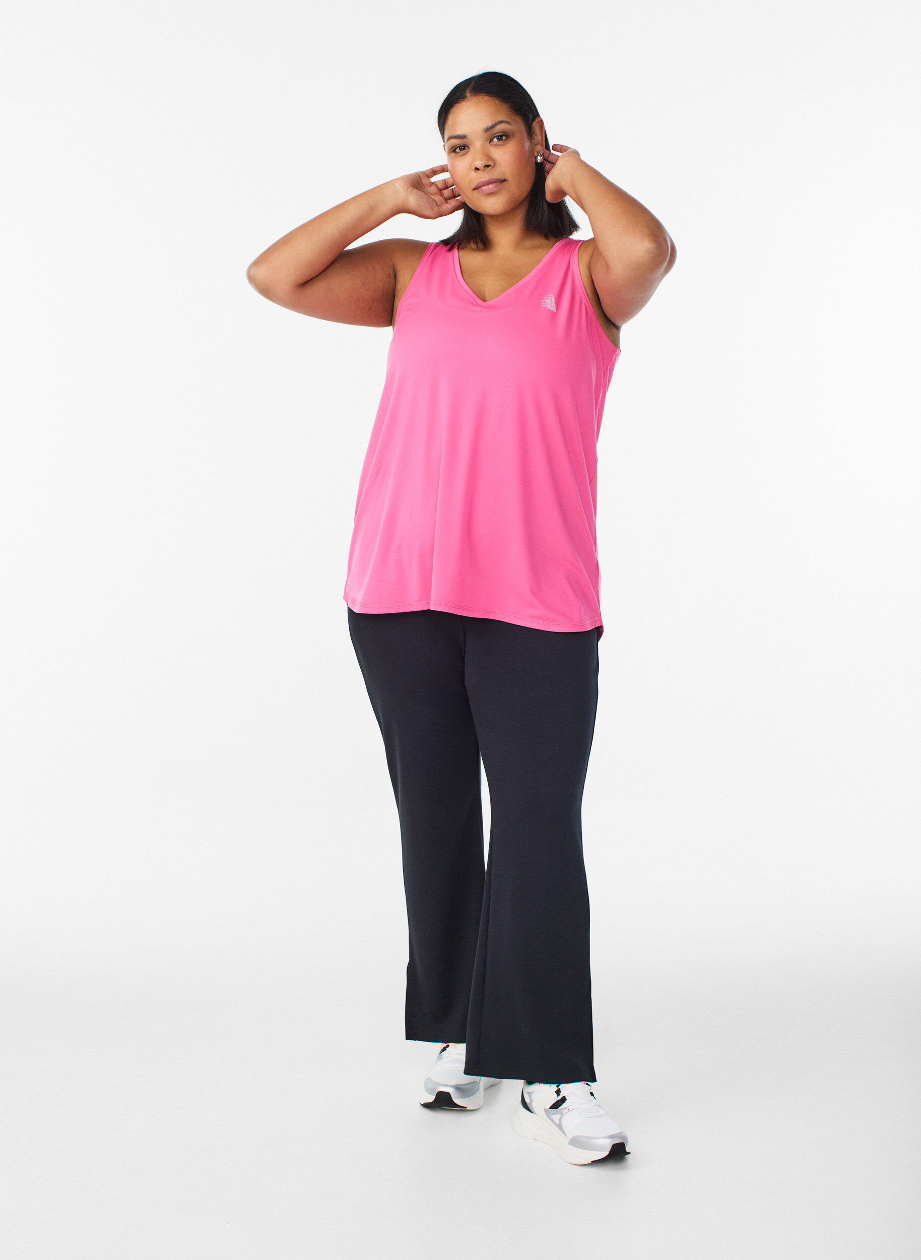 ZizziSporttop met V-hals, Roze, Model image number 1