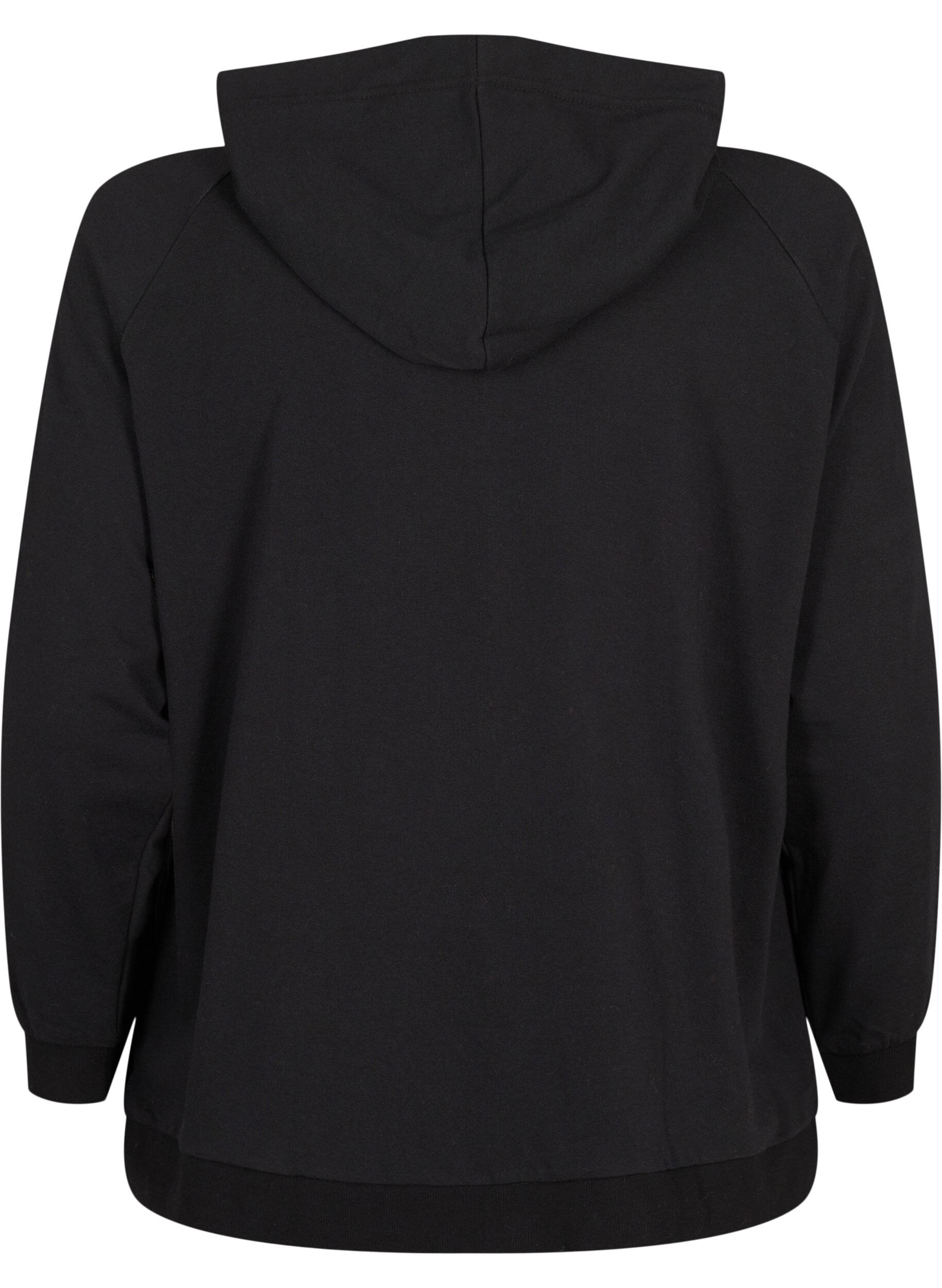 ZizziSweatvest met capuchon en zakken, Zwart, Packshot image number 1