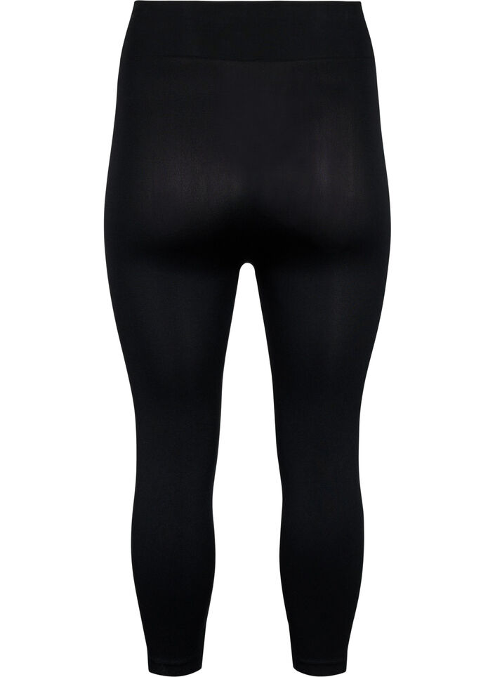Naadloze 3/4 legging, Zwart, Packshot image number 1