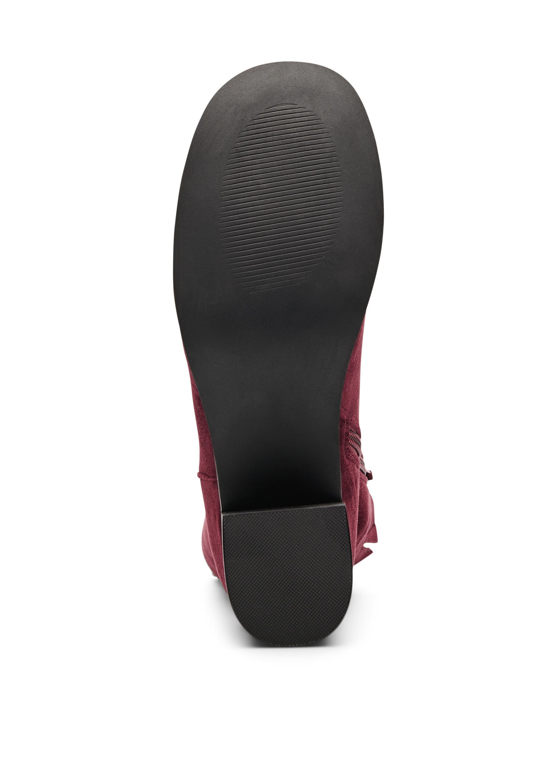 ZizziEnkellaarsje in imitatie su&egrave;de met ronde neus, Rood, Packshot image number 3