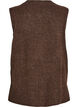 Gebreid vest met geribbelde randen, Bruin, Packshot image number 1