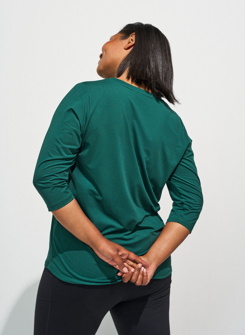Sporttop met 3/4 mouwen, Groen, Model image number 2