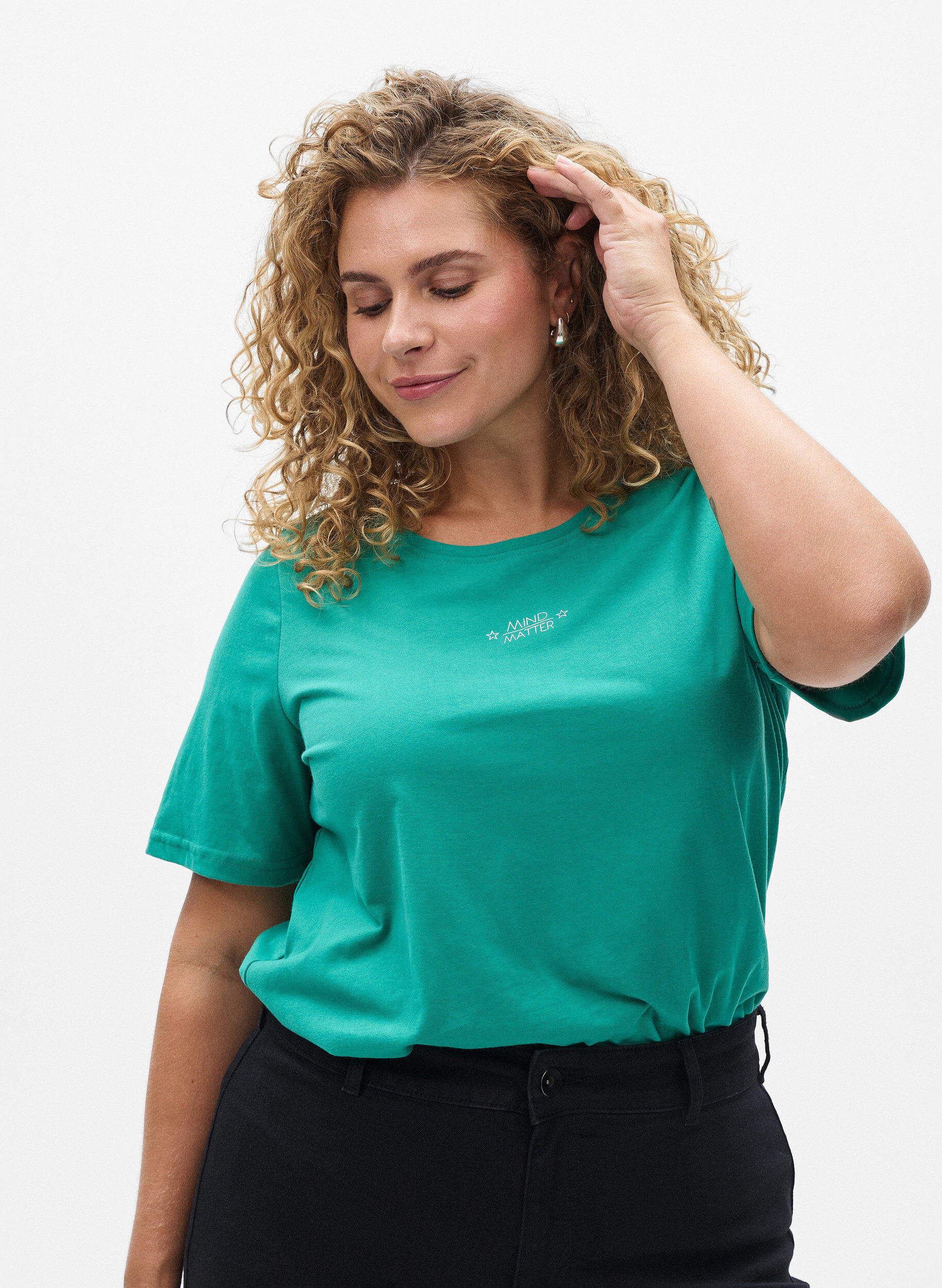 FLASH - T-shirt met motief, Groen, Model