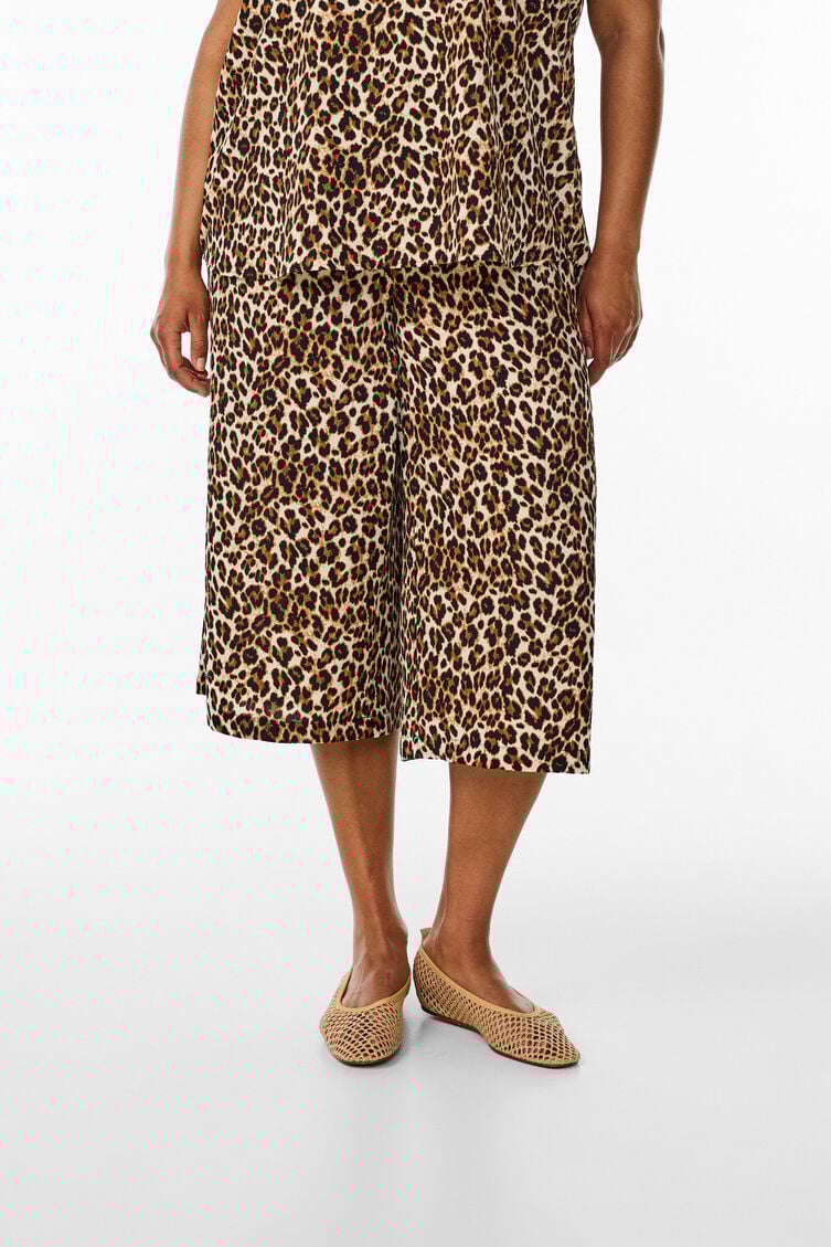 Culotte broek met print, Groen, Model image number 2