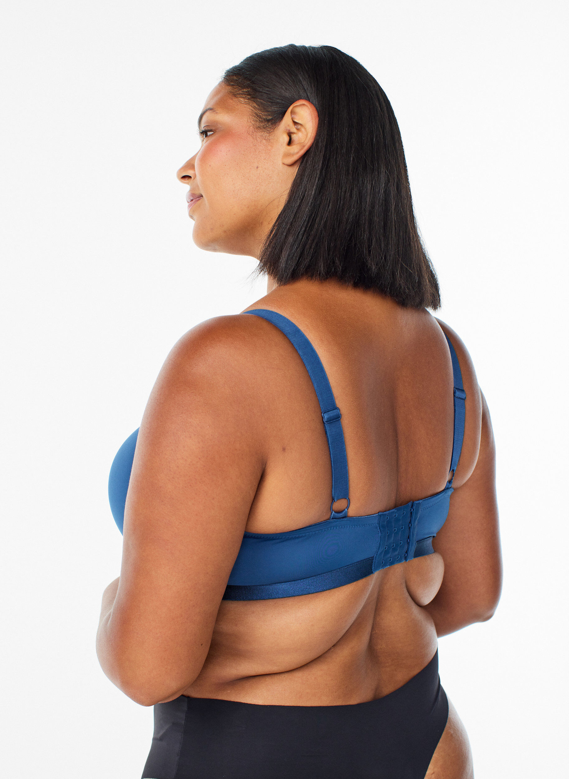 Zizzi Soutien-gorge moul&eacute; avec r&eacute;sille, Bleu, Model image number 2