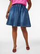 Korte denim skaterrok, Blauw, Model image number 3