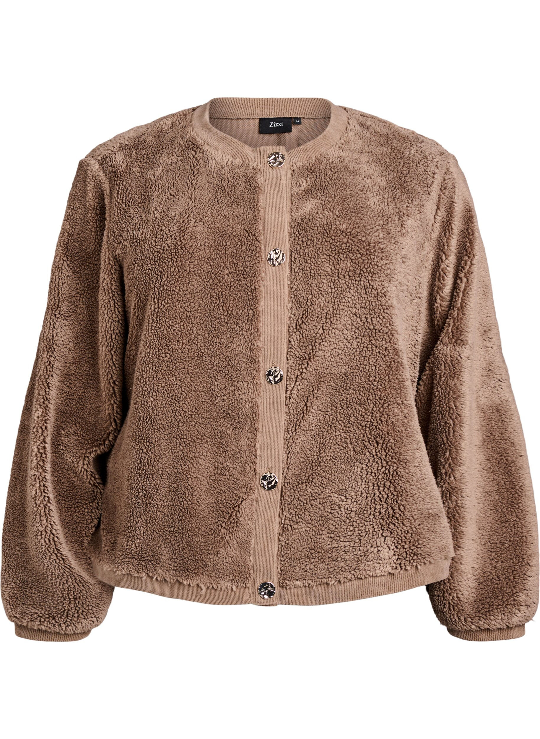 Teddy cardigan met decoratieve knopen