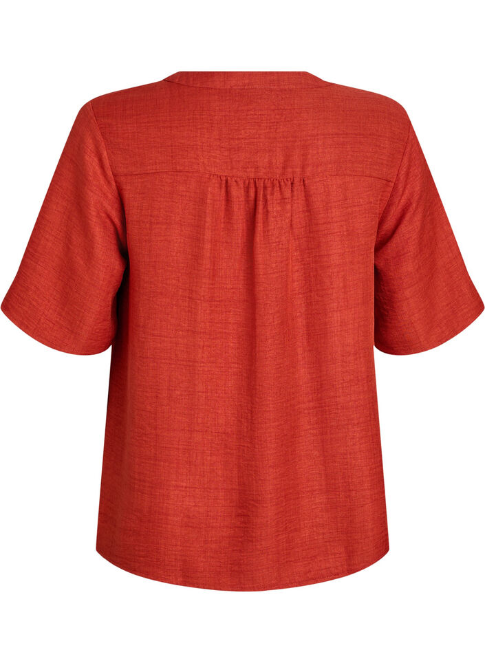 Overhemd blouse met V-hals en korte mouwen, Ketchup, Packshot