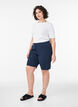 Losse katoenen short met zakken, Blauw, Model image number 1