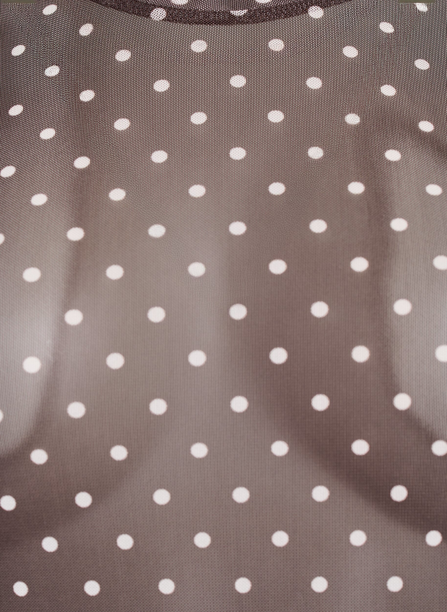 ZizziMesh blouse met stippen, Bruin, Packshot image number 2