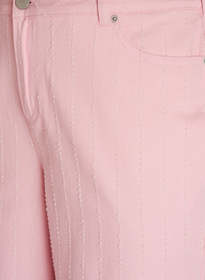 Myra jeans in gekleurd denim met wide fit en een gestructureerd patroon, Rood, Packshot