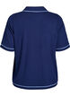 Jersey polo shirt met contrasterende accenten, Blauw, Packshot image number 1