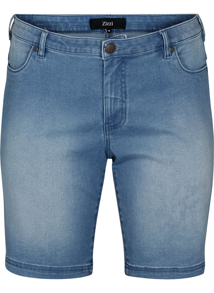 Korte broek Emily, slim fit met normale taille, Blauw, Packshot image number 0