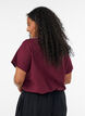 T-shirt met knoopdetail, Donker Bordeaux, Model image number 2