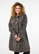 Denim jurk met lange mouwen en luipaardprint, Bruin, Model image number 0