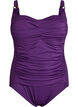 Gewatteerd badpak met draperie, Paars, Packshot image number 0