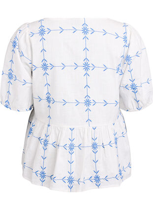 ZizziBlouse met korte mouwen, V-hals en borduurwerk, B.White Daphne Emb., Packshot image number 1