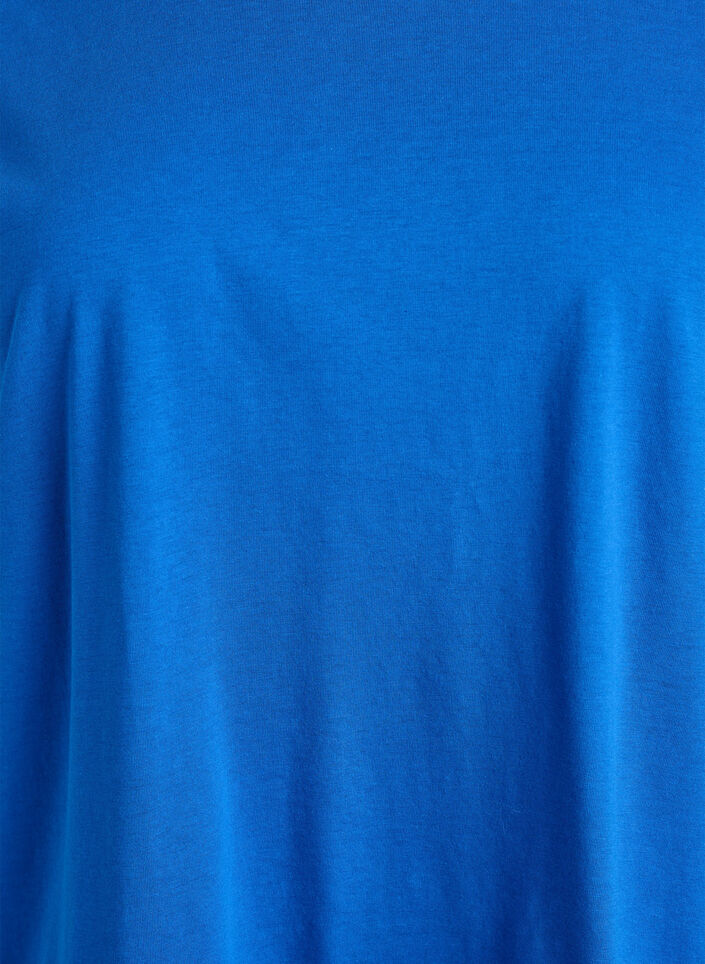 T-shirt met korte mouwen in een katoenmix, Blauw, Packshot image number 2