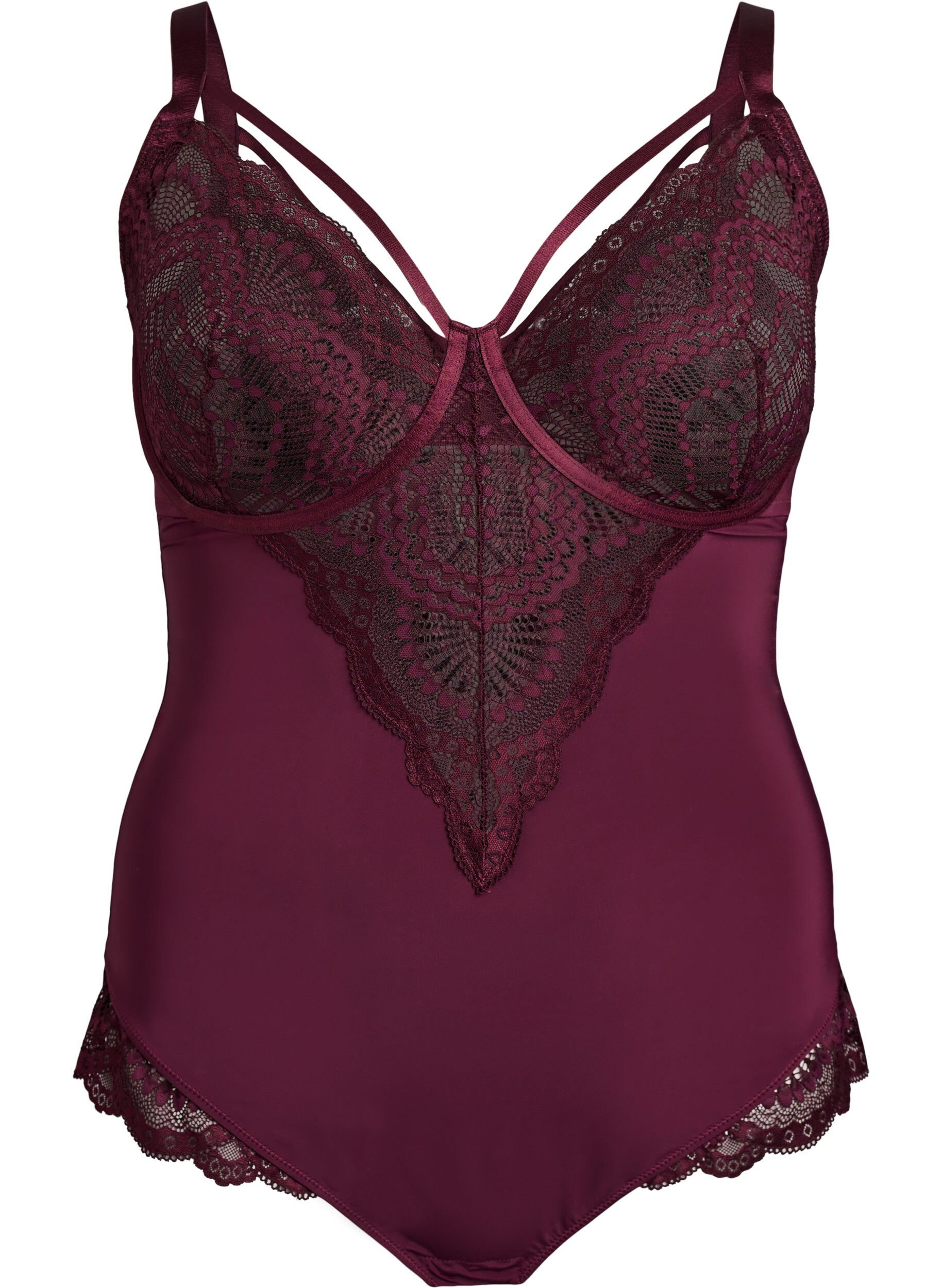 Body van kant met beugels en bandjesdetails