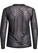 Mesh blouse met stippen, Zwart, Packshot image number 1