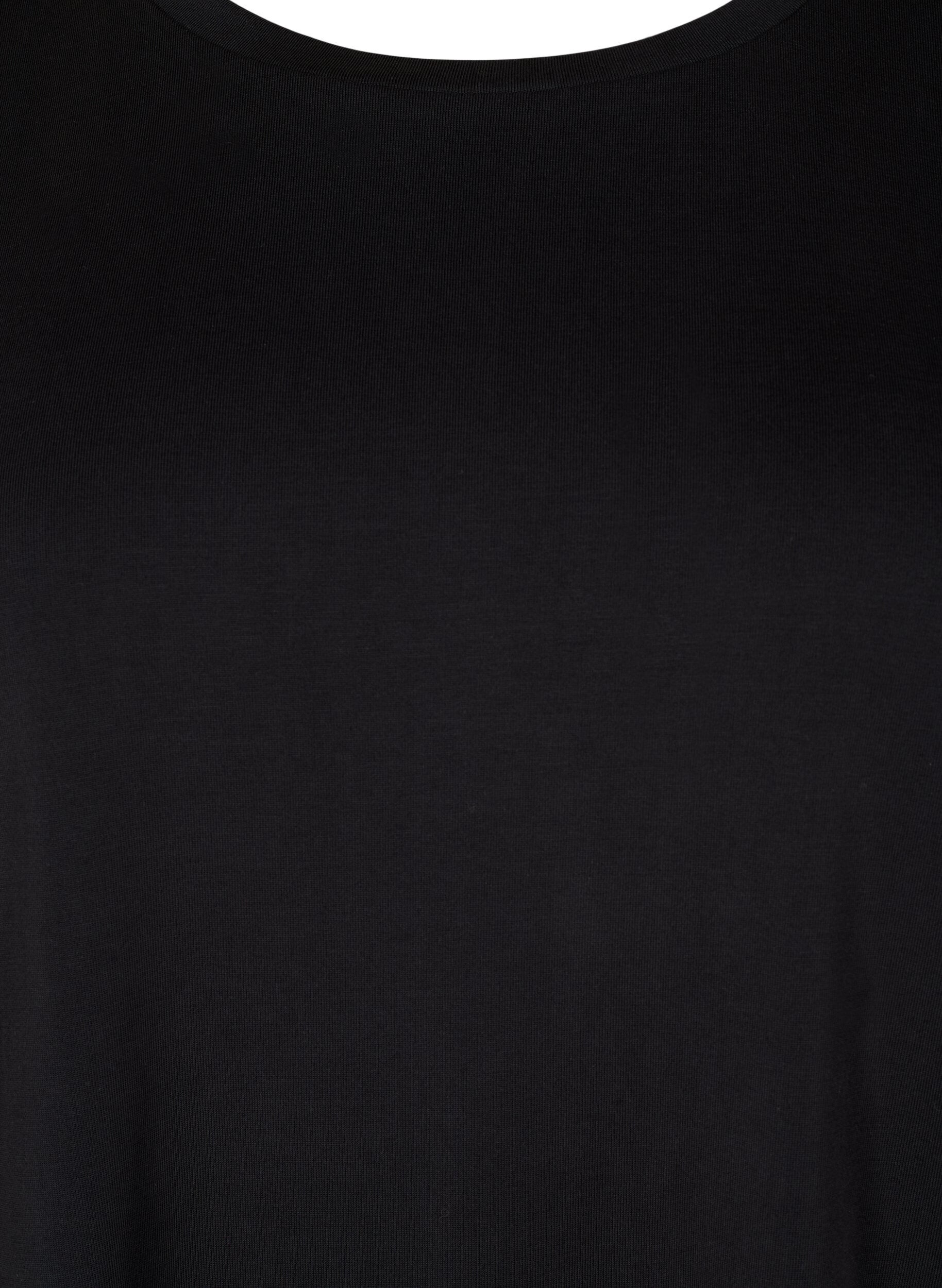 ZizziT-shirt van Tencel &trade; Modal met ronde hals, Zwart, Packshot image number 2