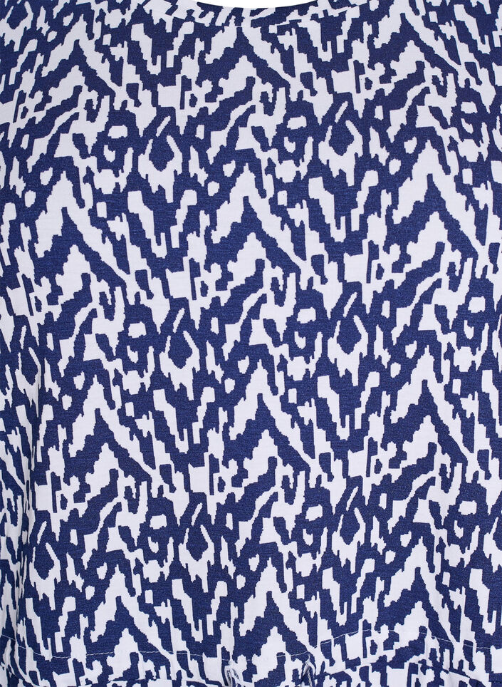 Jersey midi jurk met strikriem in de taille, Blauw, Packshot image number 2