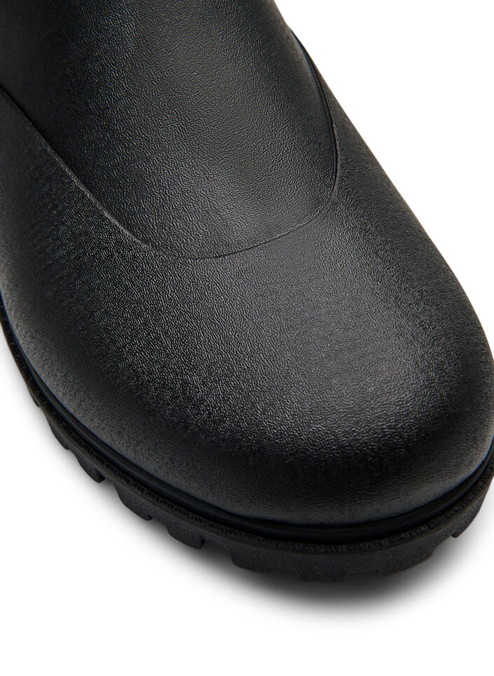Wide fit - Korte regenlaarzen met elastische neopreen schacht, Zwart, Packshot image number 3