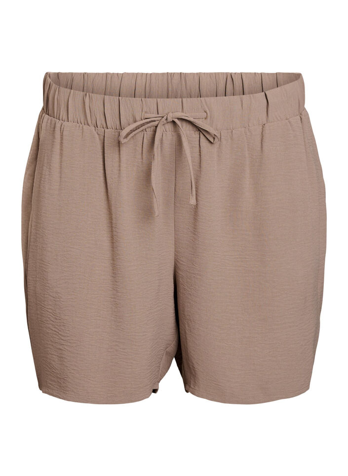 Short avec poches et ceinture &eacute;lastique, Marron, Packshot image number 0