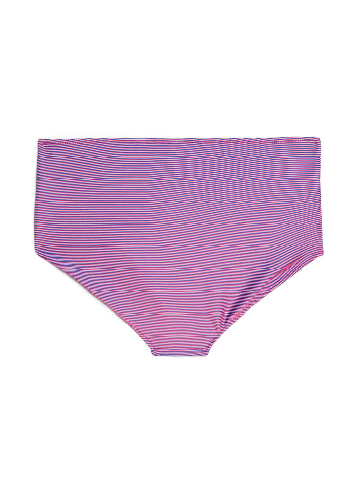 High waist bikinibroekje met een gestreepte structuur, Roze, Packshot image number 1