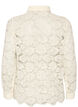 Kanten shirt met parelknopen, Vanille, Packshot image number 1