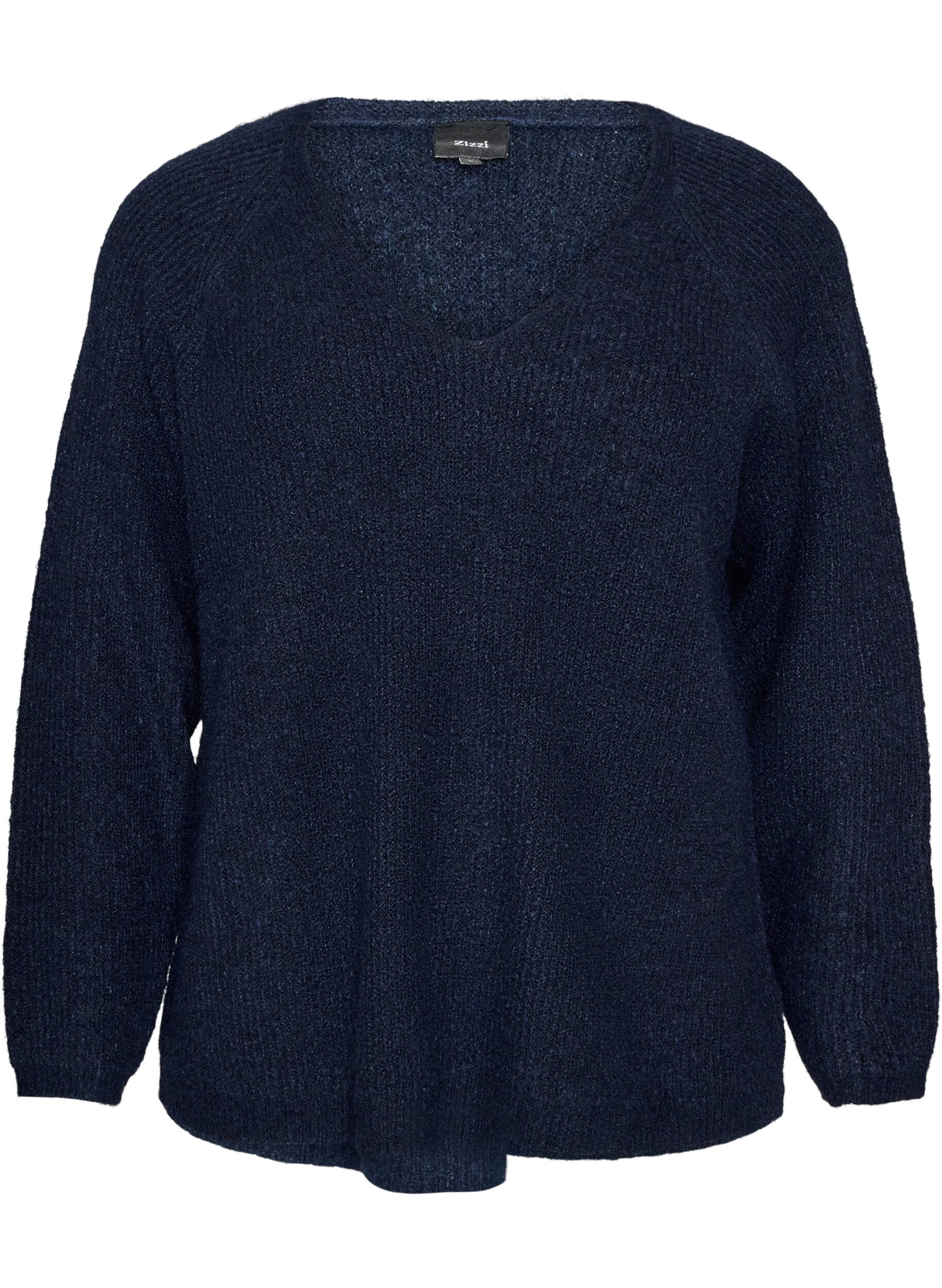 Gebreide blouse met V-hals en raglanmouwen