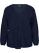 Gebreide blouse met V-hals en raglanmouwen, Blauw, Packshot image number 0