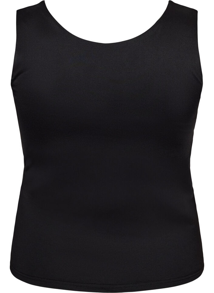 Strakzittende basic top met omkeerbare functie, Zwart, Packshot image number 1