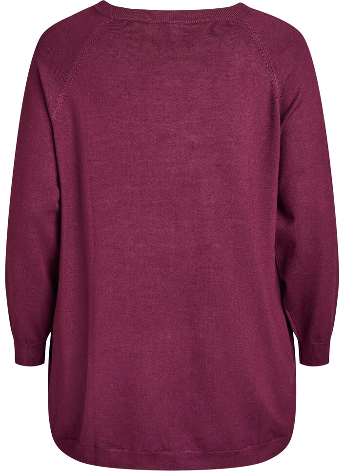Gebreide blouse met knoopsluiting aan de zijkant, Rood, Packshot image number 1